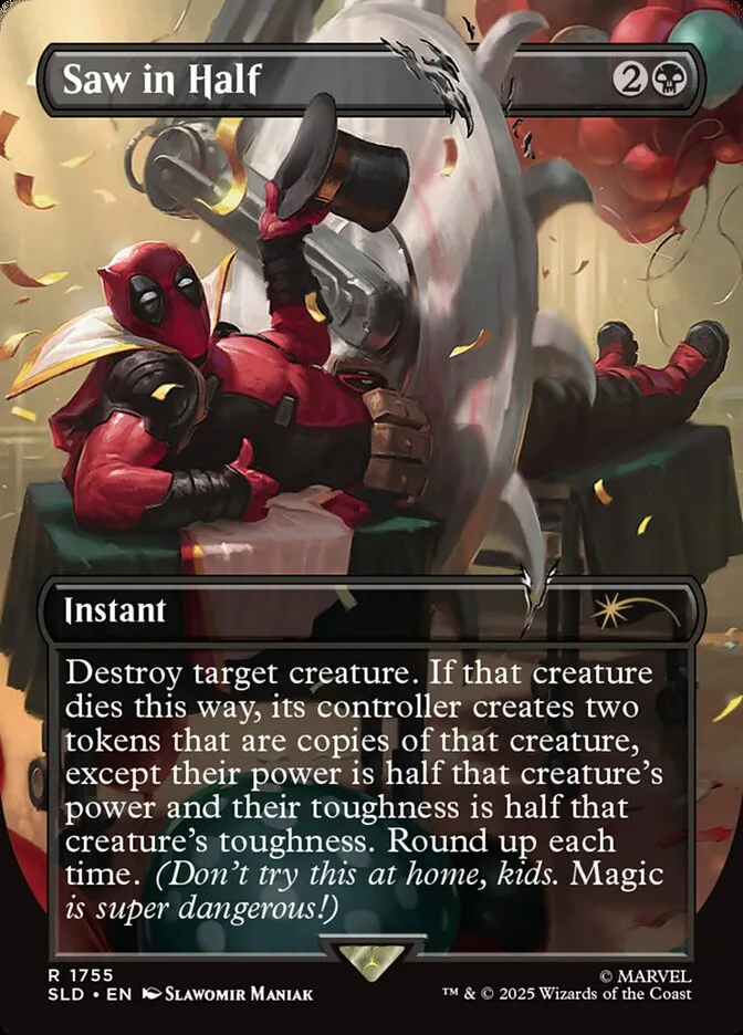 2019 Secret Lair Drop Saw in Half [Rainbow Foil] rare #1755 rare card image