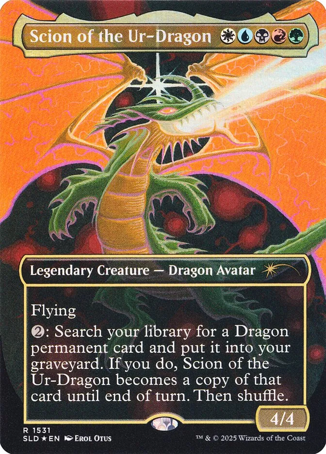 2019 Secret Lair Drop Scion of the Ur-Dragon #1531 rare card image