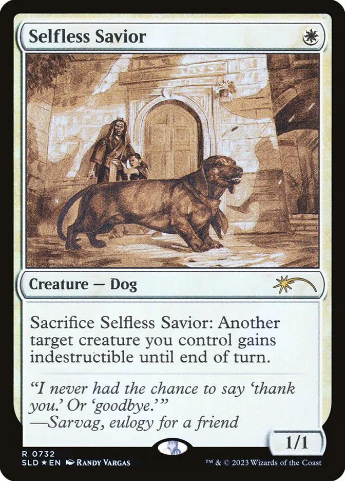 2019 Secret Lair Drop Selfless Savior #732 rare card image