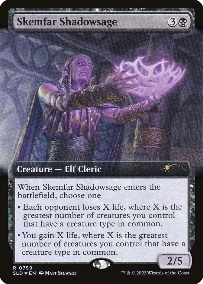2019 Secret Lair Drop Skemfar Shadowsage #759 rare card image