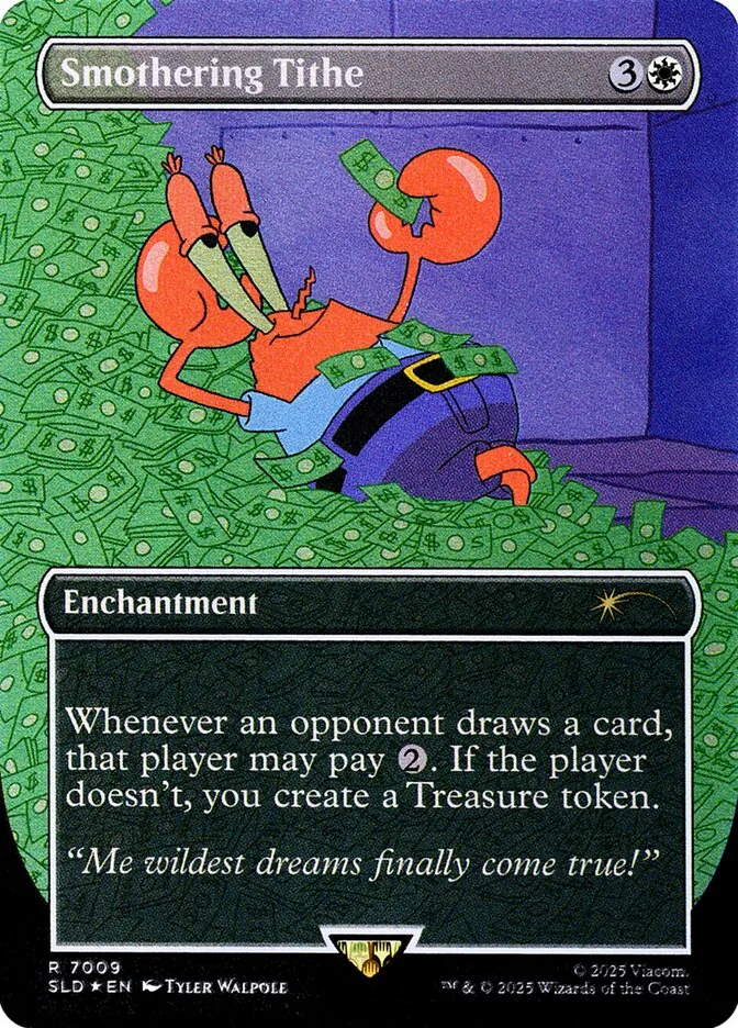 2019 Secret Lair Drop Smothering Tithe rare #7009 rare card image