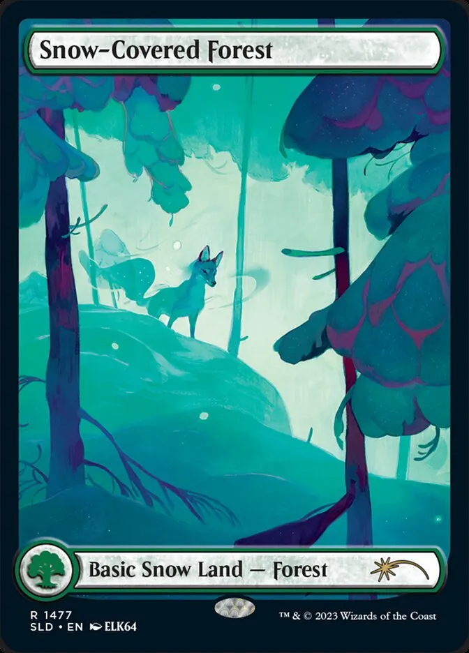 2019 Secret Lair Drop Snow-Covered Forest #1477 rare card image