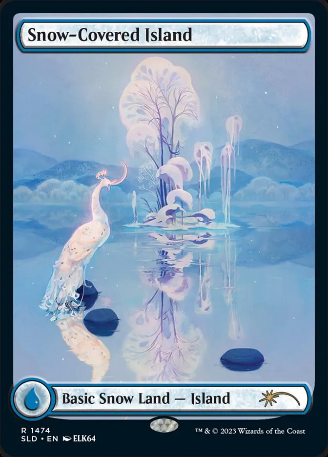 2019 Secret Lair Drop Snow-Covered Island #1474 rare card image