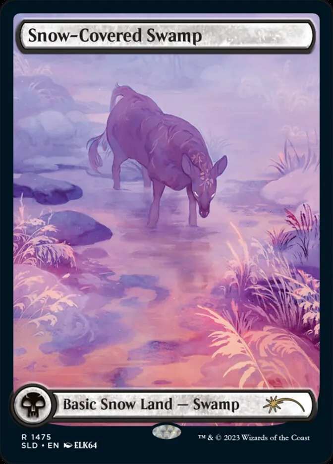 2019 Secret Lair Drop Snow-Covered Swamp [Full Art] rare #1475 rare card image