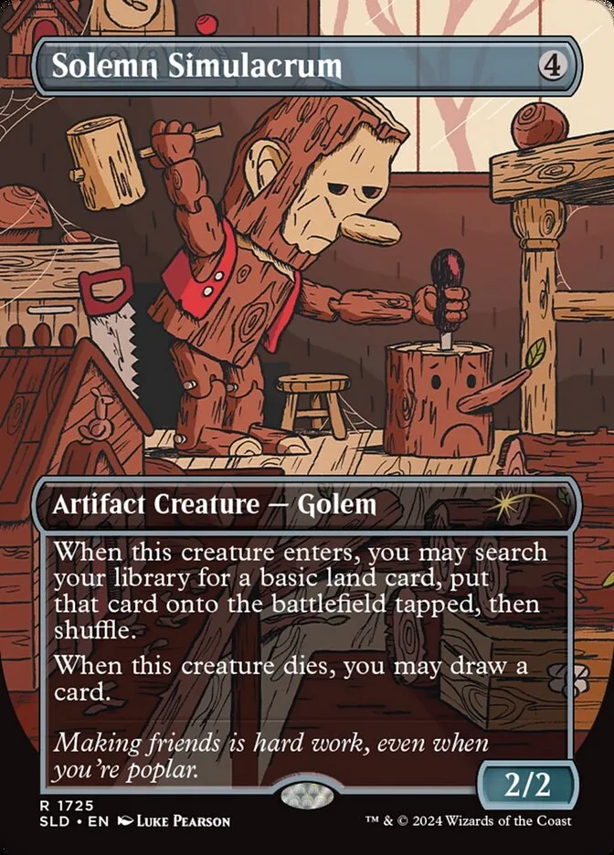 2019 Secret Lair Drop Solemn Simulacrum #1725 rare card image