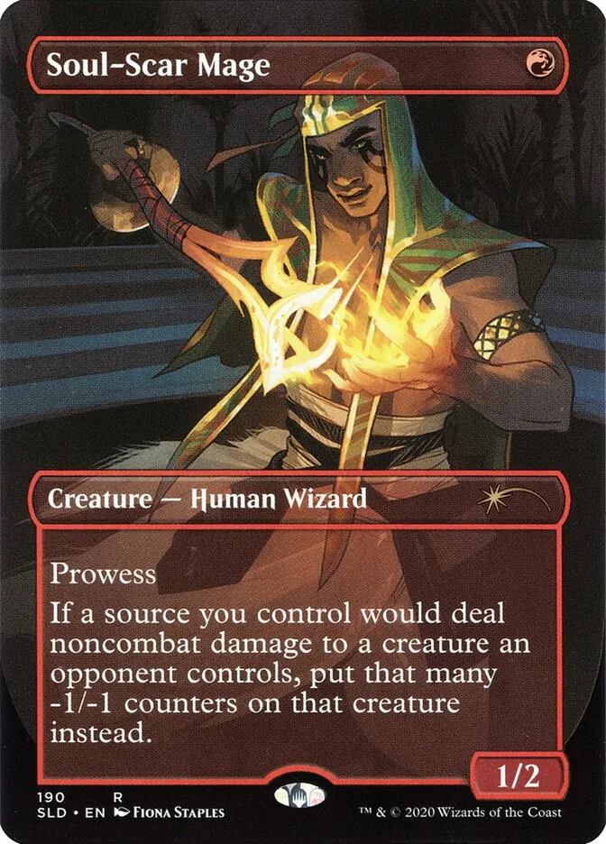 2019 Secret Lair Drop Soul-Scar Mage #190 rare card image