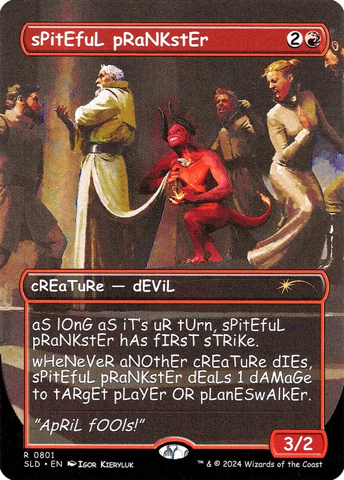 2019 Secret Lair Drop Spiteful Prankster #801 rare card image