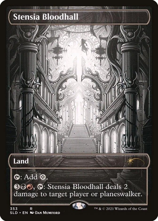 2019 Secret Lair Drop Stensia Bloodhall #353 rare card image
