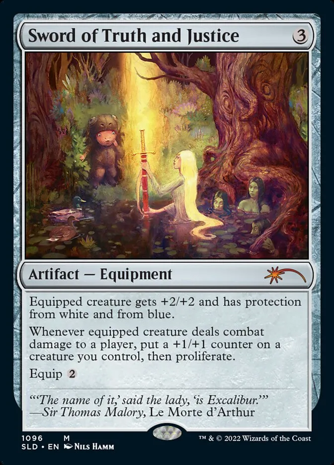 2019 Secret Lair Drop Sword of Truth and Justice [Foil] mythic #1096 mythic card image
