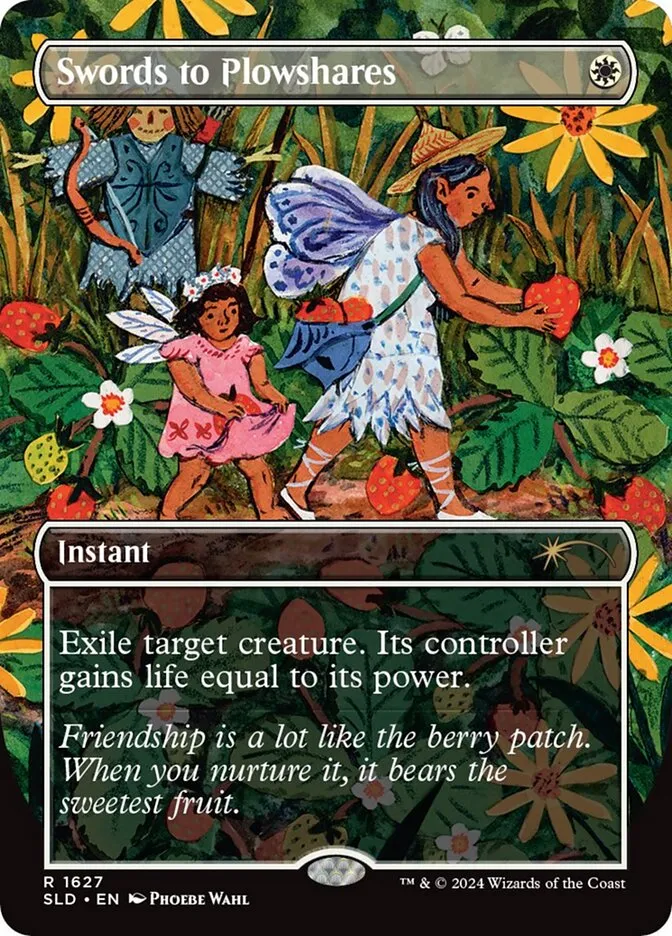 2019 Secret Lair Drop Swords to Plowshares [Borderless] rare #1627 rare card image