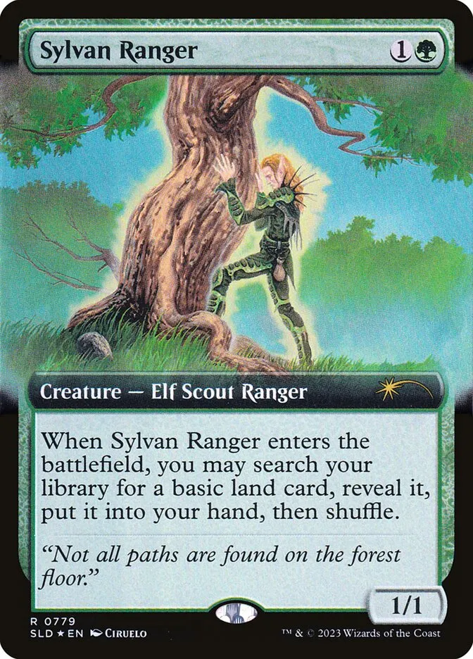 2019 Secret Lair Drop Sylvan Ranger #779 rare card image