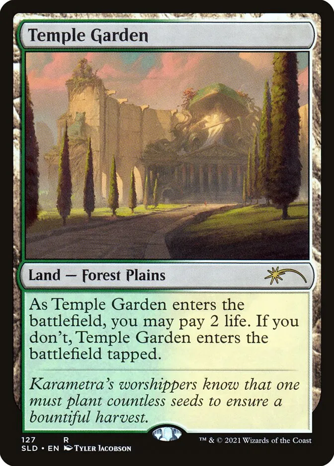 2019 Secret Lair Drop Temple Garden #127 rare card image