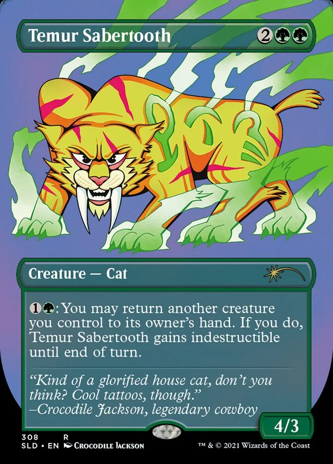 2019 Secret Lair Drop Temur Sabertooth #308 rare card image