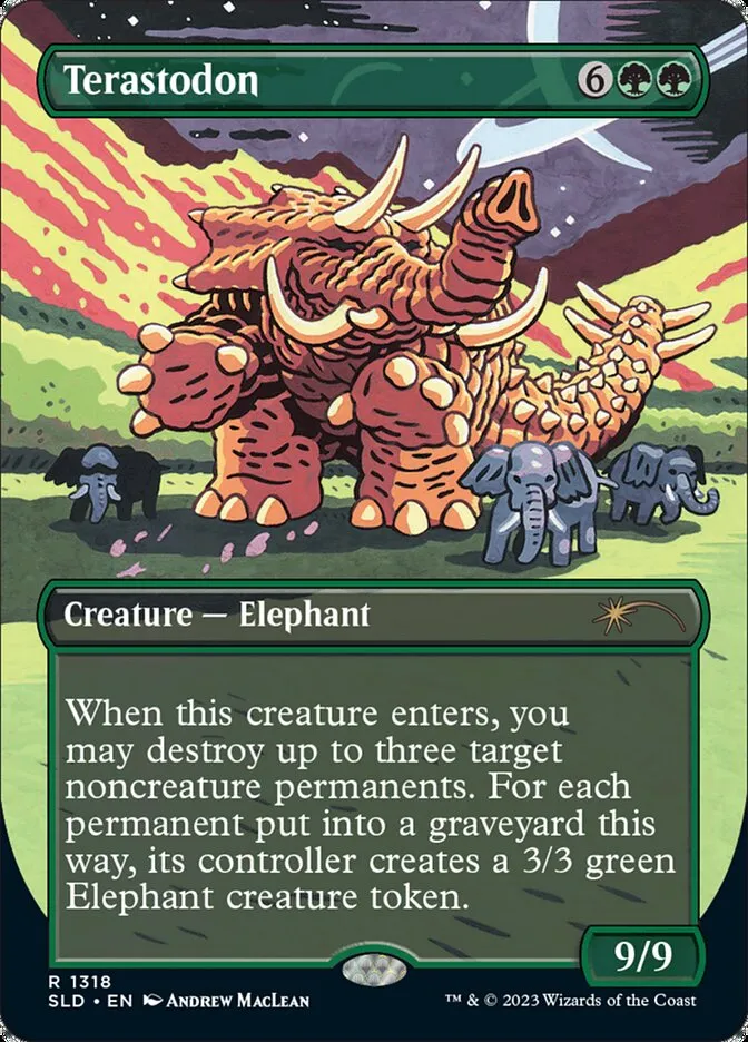 2019 Secret Lair Drop Terastodon #1318 rare card image
