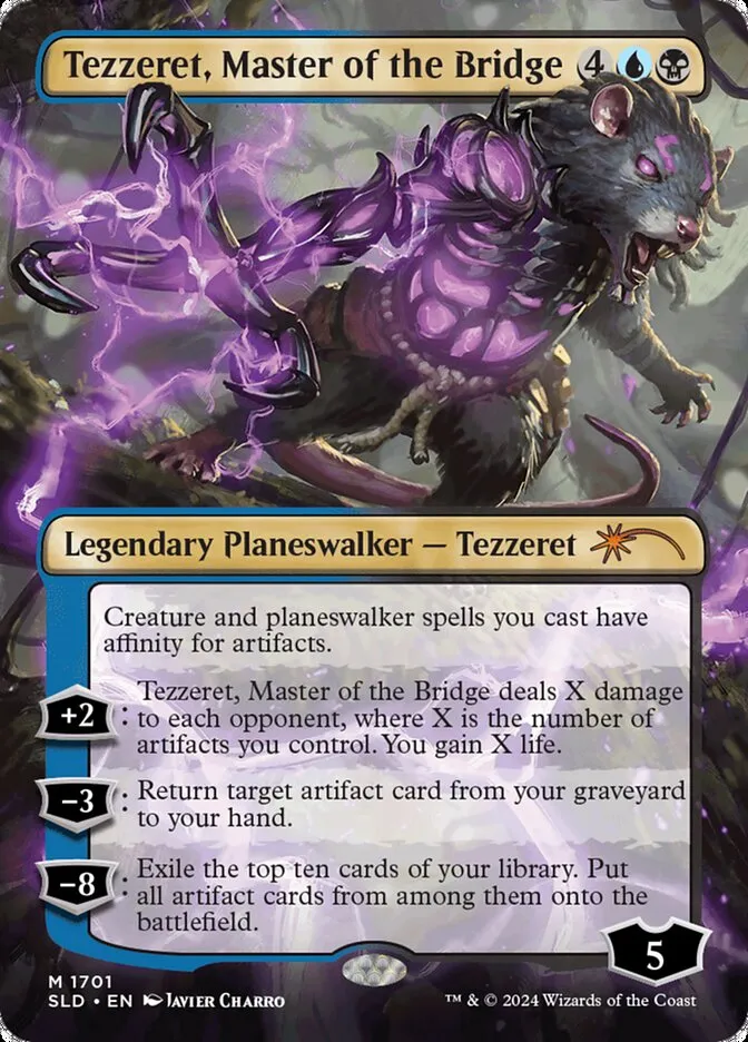 2019 Secret Lair Drop Tezzeret, Master of the Bridge #1701 mythic card image