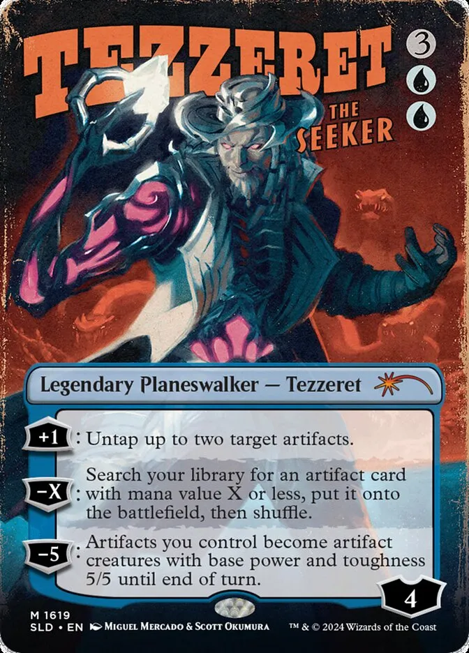 2019 Secret Lair Drop Tezzeret the Seeker #1619 mythic card image