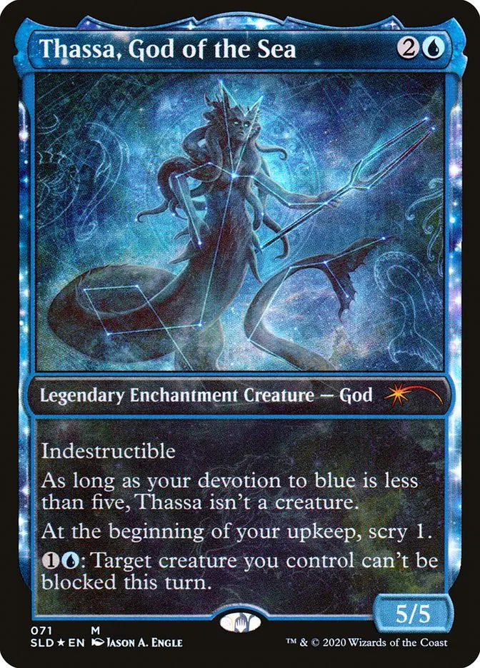 2019 Secret Lair Drop Thassa, God of the Sea mythic #71 mythic card image