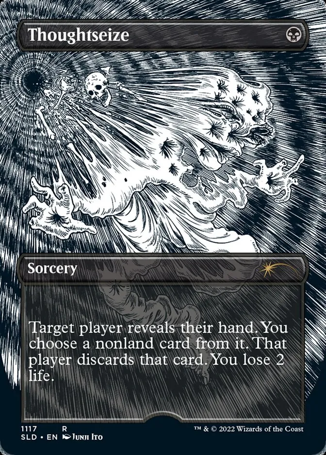2019 Secret Lair Drop Thoughtseize #1117 rare card image