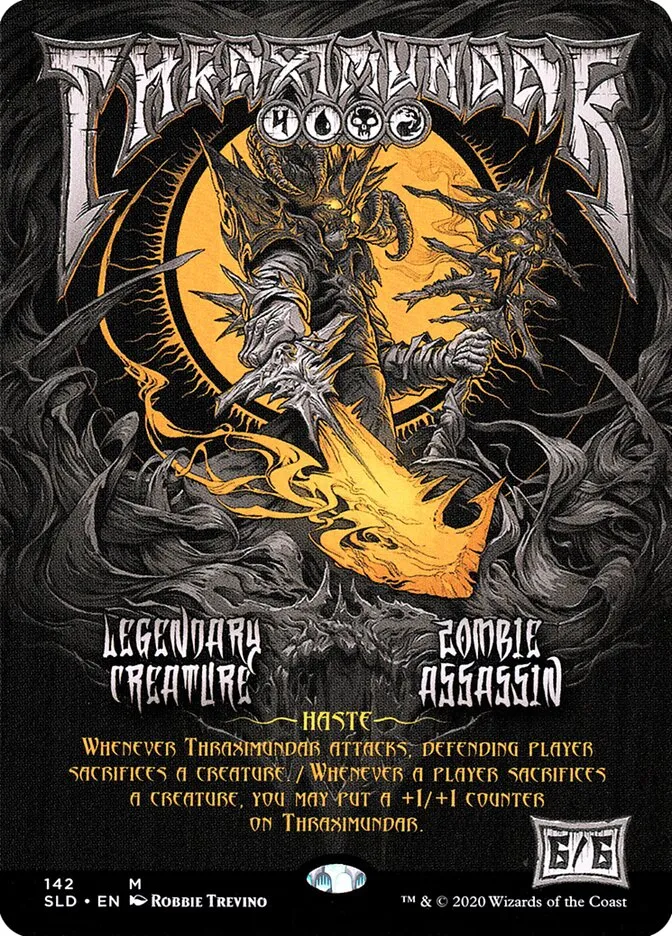 2019 Secret Lair Drop Thraximundar mythic #142 mythic card image