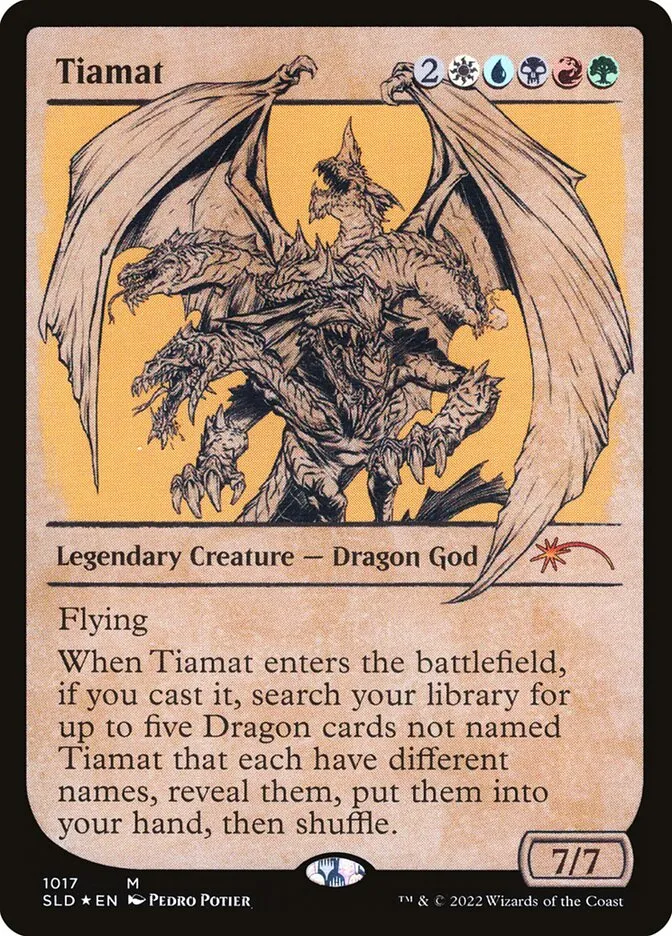 2019 Secret Lair Drop Tiamat #1017 mythic card image