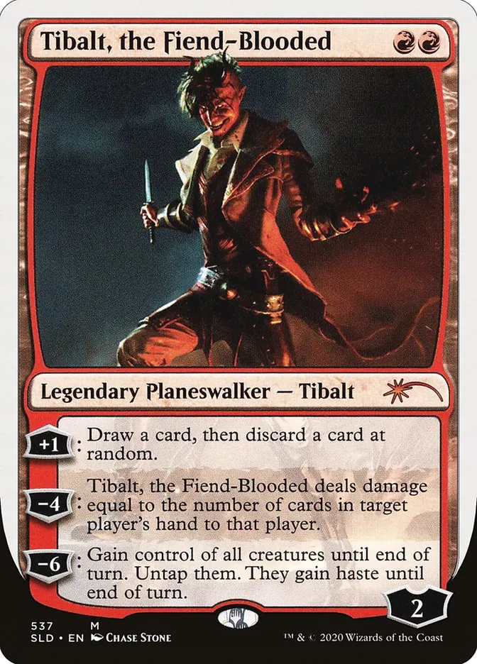2019 Secret Lair Drop Tibalt, the Fiend-Blooded #537 mythic card image