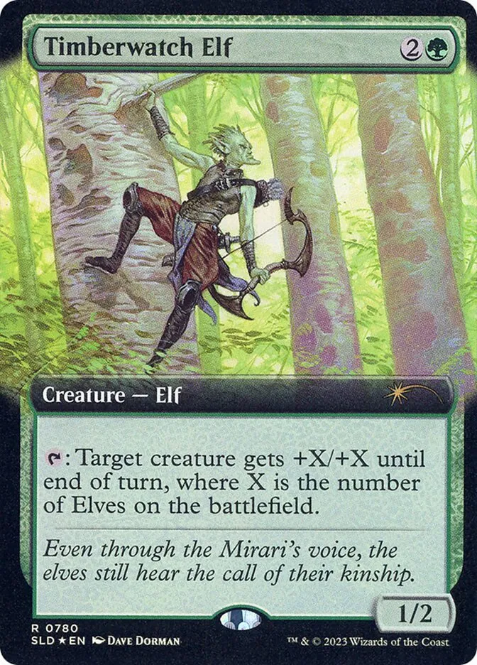 2019 Secret Lair Drop Timberwatch Elf #780 rare card image