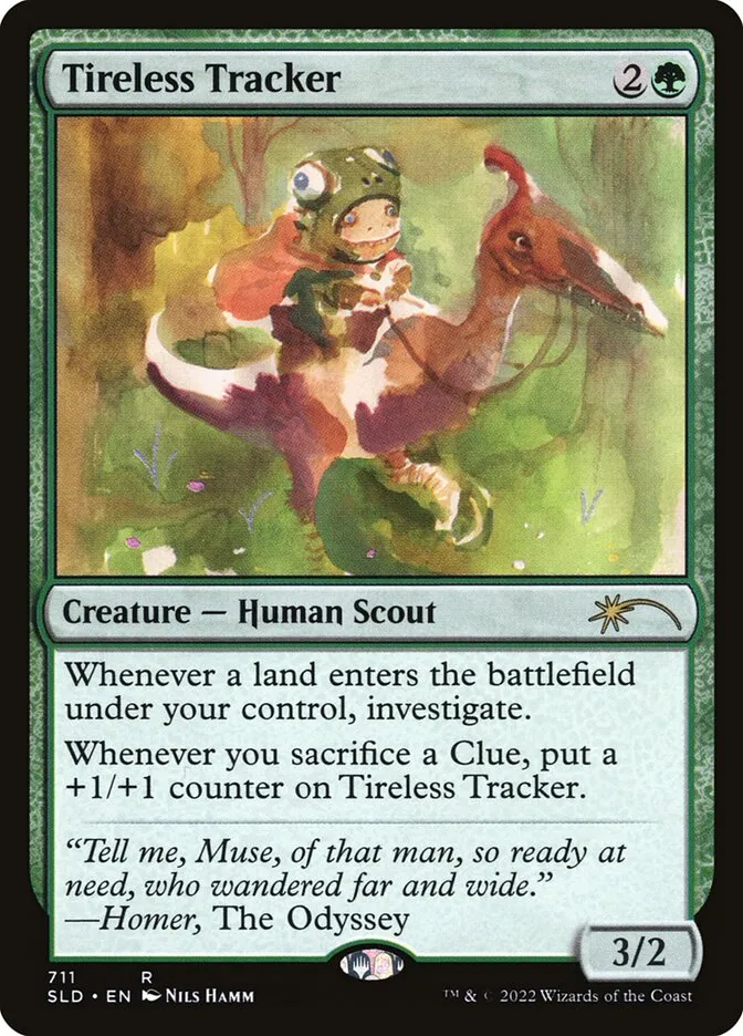 2019 Secret Lair Drop Tireless Tracker #711 rare card image