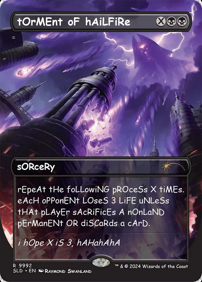 2019 Secret Lair Drop Torment of Hailfire #9992 rare card image