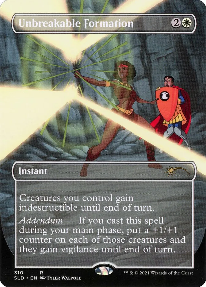 2019 Secret Lair Drop Unbreakable Formation [Borderless Foil] rare #310 rare card image