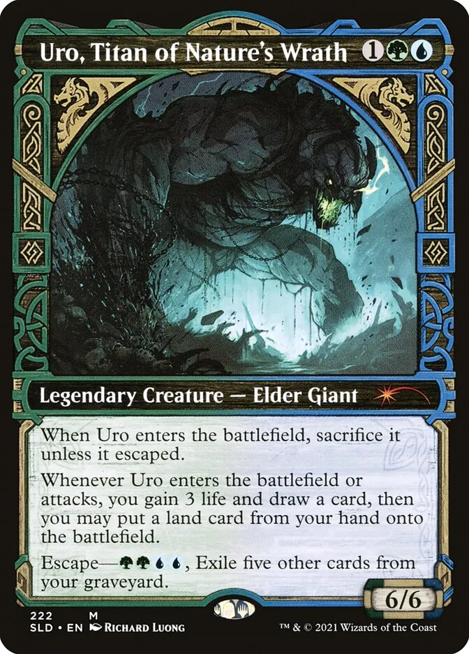 2019 Secret Lair Drop Uro, Titan of Nature's Wrath mythic #222 mythic card image