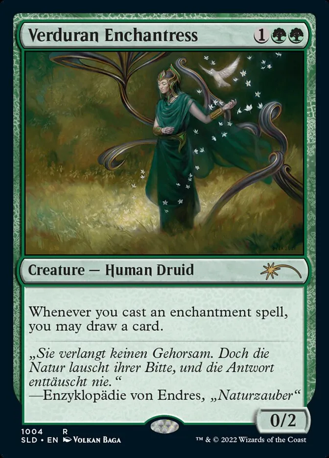 2019 Secret Lair Drop Verduran Enchantress rare #1004 rare card image