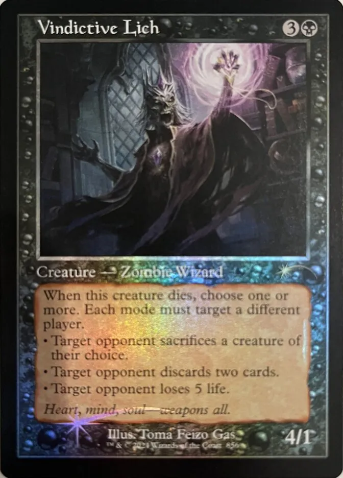 2019 Secret Lair Drop Vindictive Lich #856 rare card image
