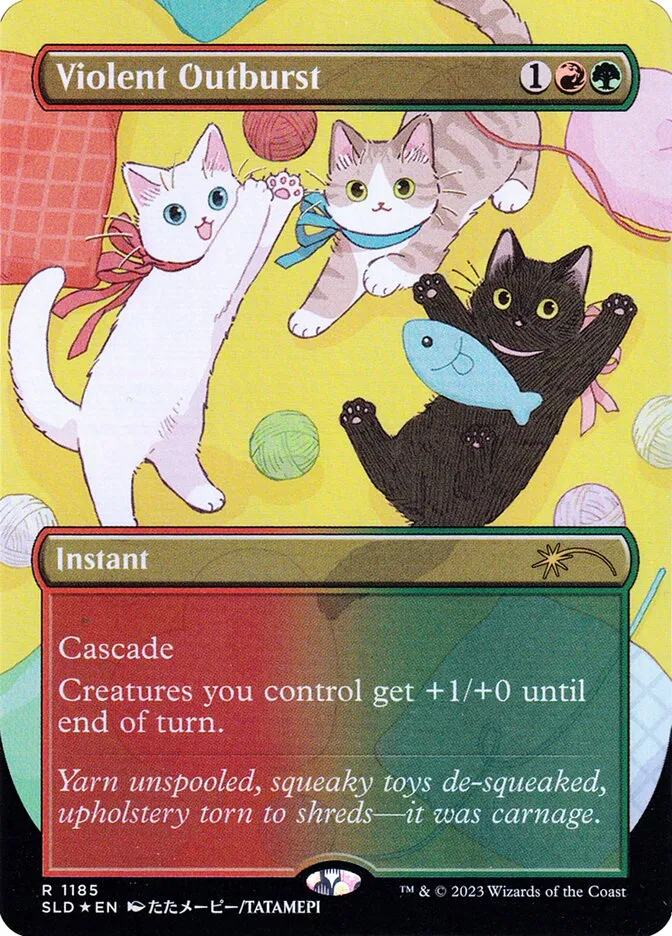 2019 Secret Lair Drop Violent Outburst #1185 rare card image