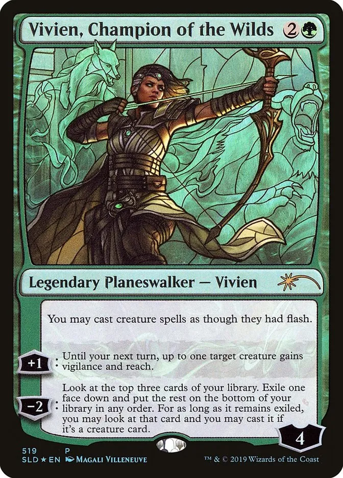 2019 Secret Lair Drop Vivien, Champion of the Wilds #519 rare card image