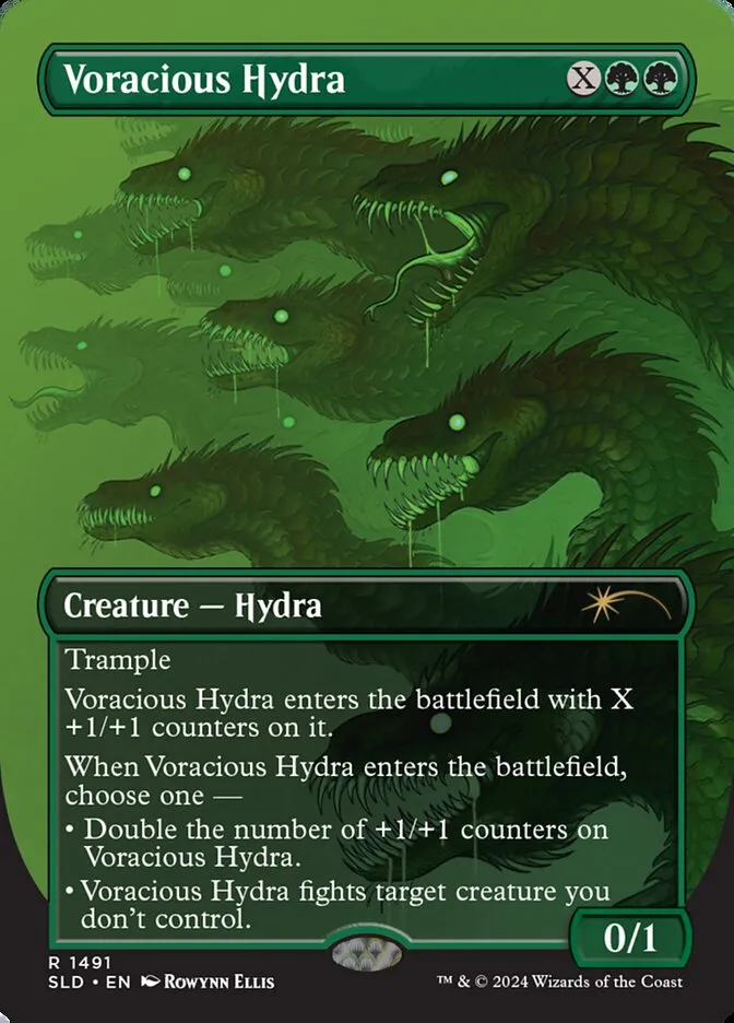 2019 Secret Lair Drop Voracious Hydra #1491 rare card image