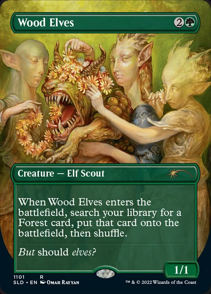 2019 Secret Lair Drop Wood Elves #1101 rare card image