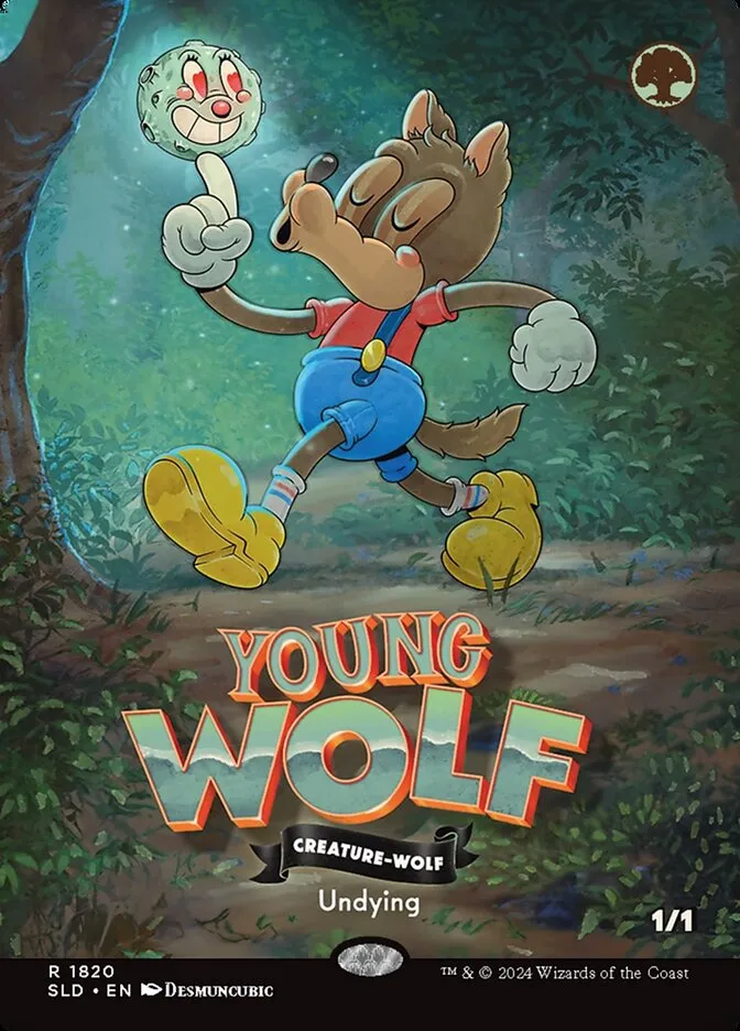 2019 Secret Lair Drop Young Wolf [Rainbow Foil] rare #1820 rare card image