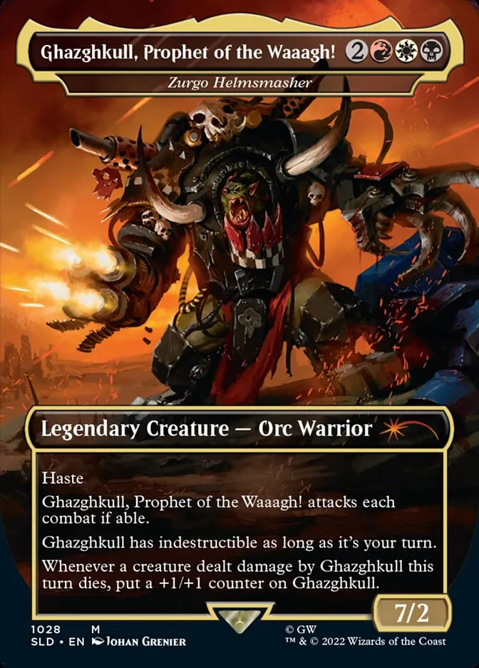 2019 Secret Lair Drop Zurgo Helmsmasher #1028 mythic card image
