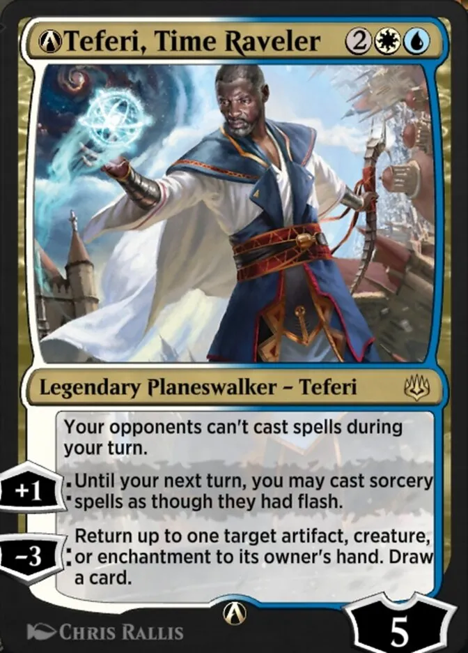 2019 War of the Spark A-Teferi, Time Raveler #A-221 rare card image