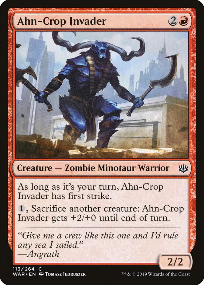 2019 War of the Spark Ahn-Crop Invader #113 common card image