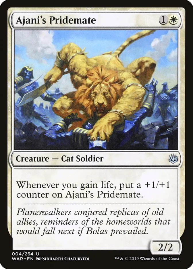 2019 War of the Spark Ajani's Pridemate #4 uncommon card image