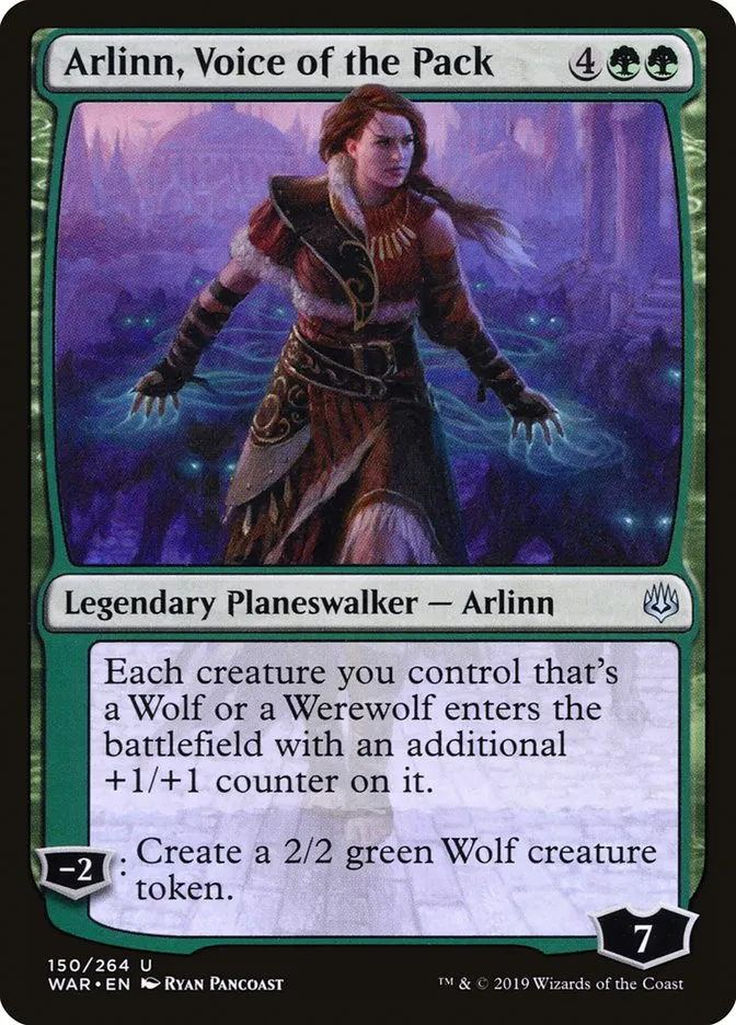 2019 War of the Spark Arlinn, Voice of the Pack #150 uncommon card image