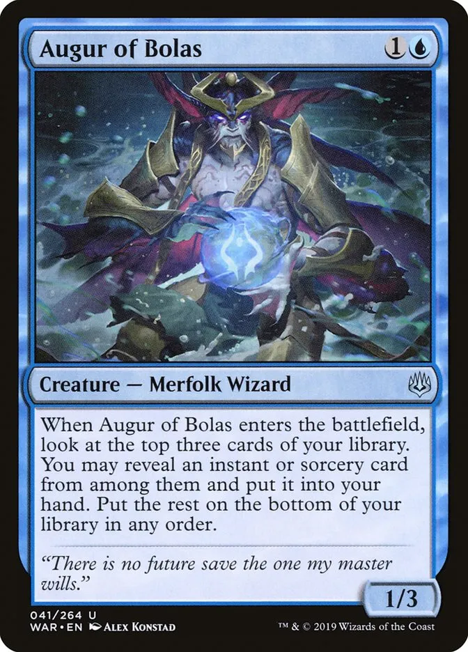 2019 War of the Spark Augur of Bolas #41 uncommon card image