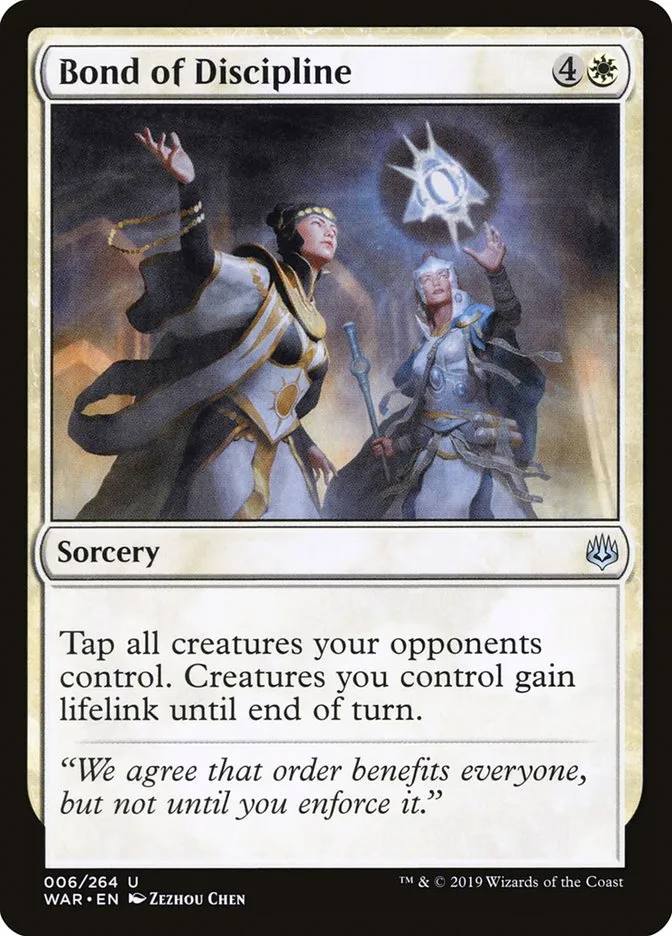 2019 War of the Spark Bond of Discipline #6 uncommon card image