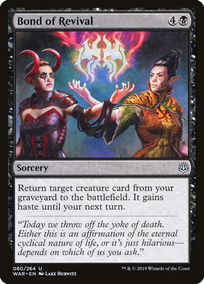 2019 War of the Spark Bond of Revival #80 uncommon card image