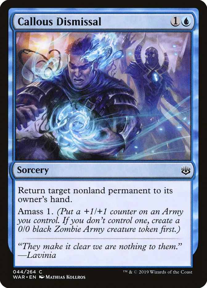 2019 War of the Spark Callous Dismissal #44 common card image