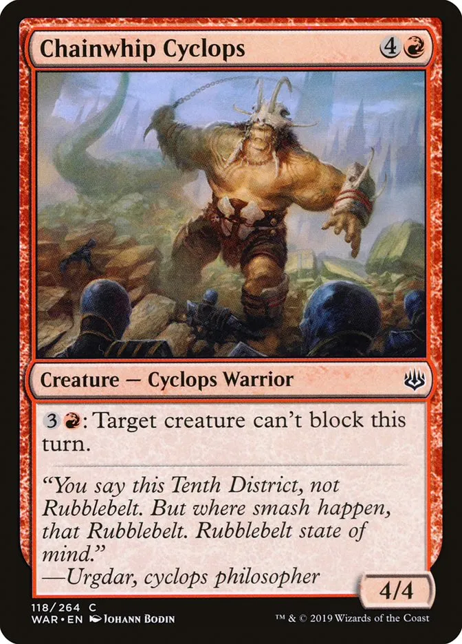 2019 War of the Spark Chainwhip Cyclops #118 common card image