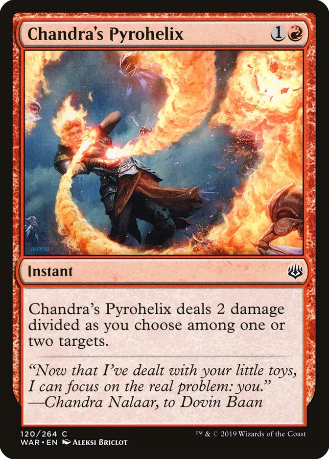 2019 War of the Spark Chandra's Pyrohelix #120 common card image