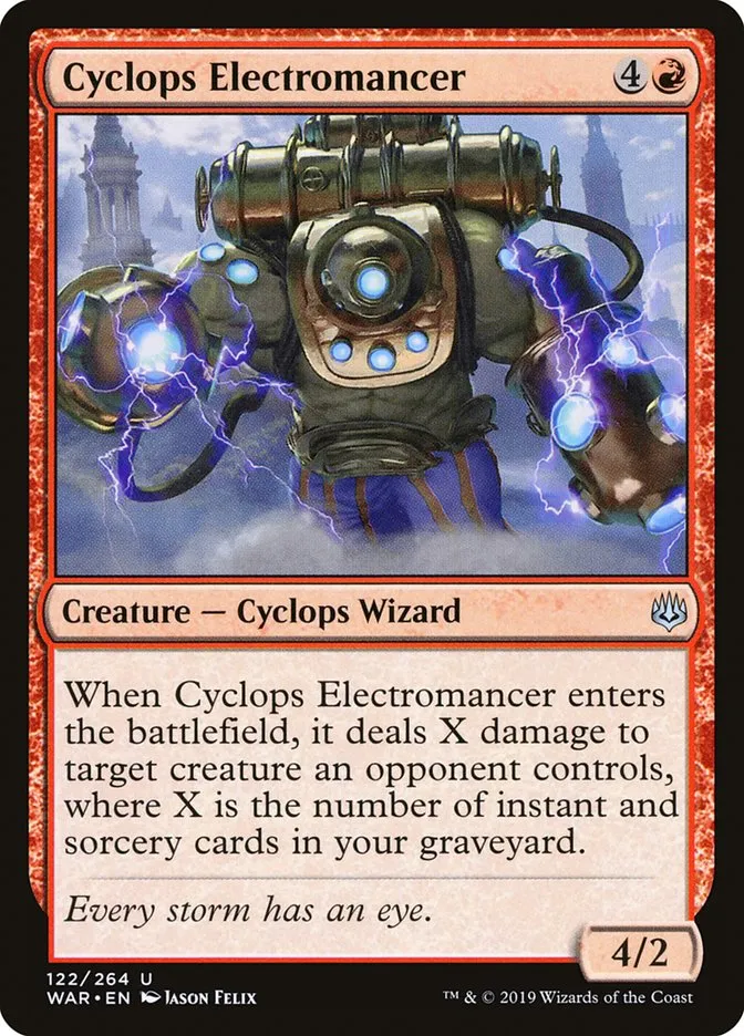 2019 War of the Spark Cyclops Electromancer #122 uncommon card image