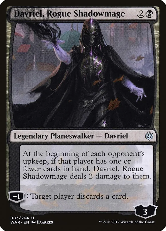 2019 War of the Spark Davriel, Rogue Shadowmage #83 uncommon card image